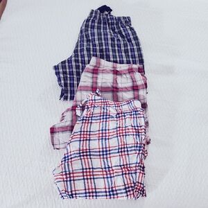 3 Sets of Plaid Pajama Pant Sets